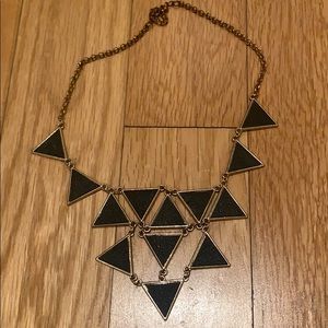 Black/gold triangle necklace
